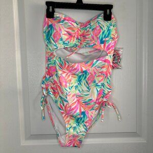 Decree Monokini One Piece Womens Size XS Junior Floral Print Removable Straps